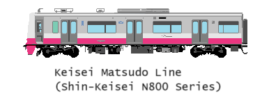 (Matsudo ~ Keisei-Tsudanuma ~ Chiba ~ Chiharadai) “Keisei Matsudo Line”  in Japan (Rail Track Diagram Map)